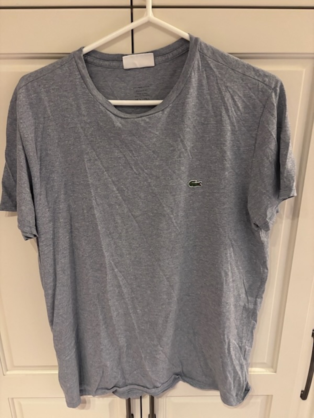 Lacoste Men’s Light Blue/grey Crew Neck Cotton T-Shirt large